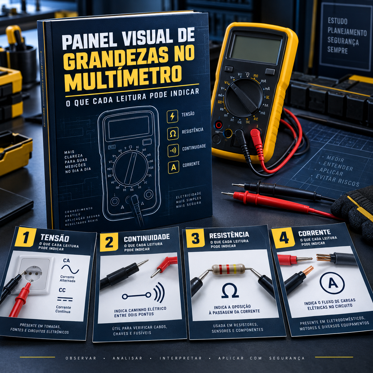 PAINEL VISUAL DE GRANDEZAS NO MULTÍMETRO
