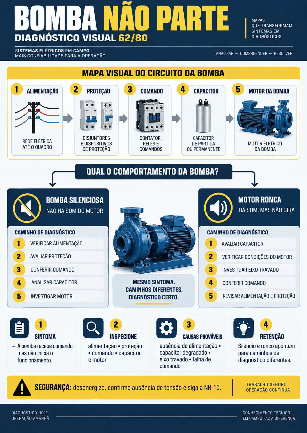 Mapa visual: bomba não parte